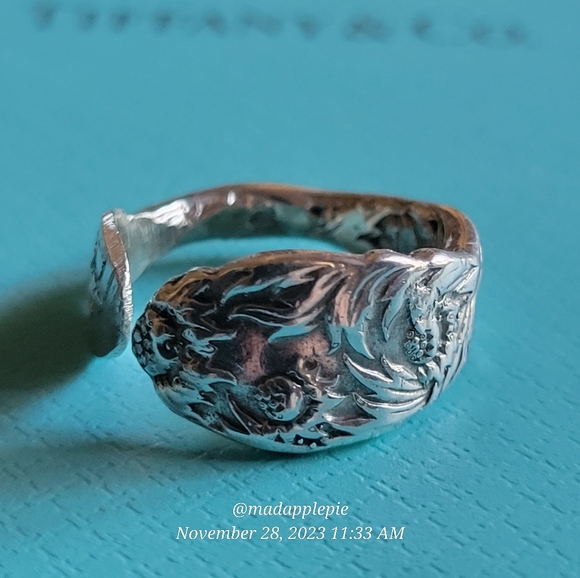 1880 Tiffany & Company Chrysanthemum Spoon Ring Handmade in Sterling Silver #18 - Picture 16 of 16